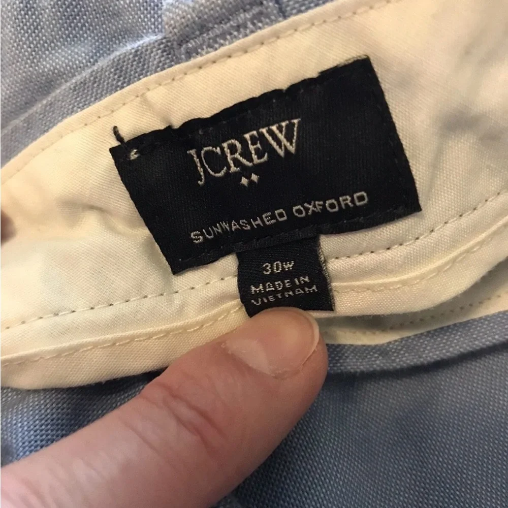 J Crew Sunwashed Oxford Chinos Shorts Coastal Summer Blue Red Crabs Men Size 30w - Picture 4 of 4
